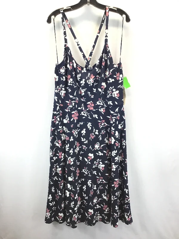 Holiday Sale Blue Dress Casual Midi Clothes Mentor, Size 1x
