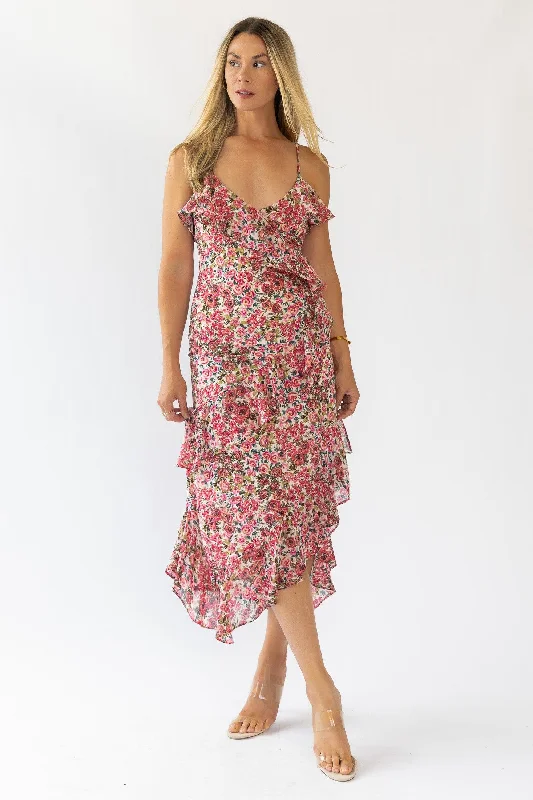 Season Finale Sale Camari Pink Floral Midi Dress