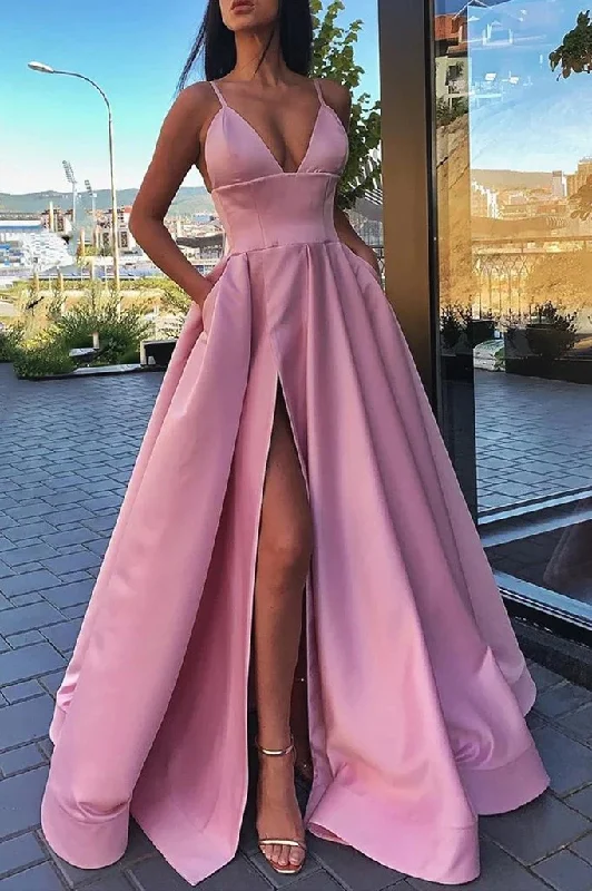 Crazy Savings Simple A Line V Neck Red Long Prom Dresses, Formal Evening Dress With Pockets,DS4654 Crazy Savings Simple A Line V Neck Red Long Prom Dresses, Formal Evening Dress With Pockets,DS4654