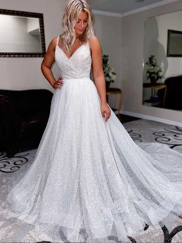 Crazy Deals Simple White A-Line Sequin Long Prom Dress, White Formal Evening Dresses,DS4620 Crazy Deals Simple White A-Line Sequin Long Prom Dress, White Formal Evening Dresses,DS4620