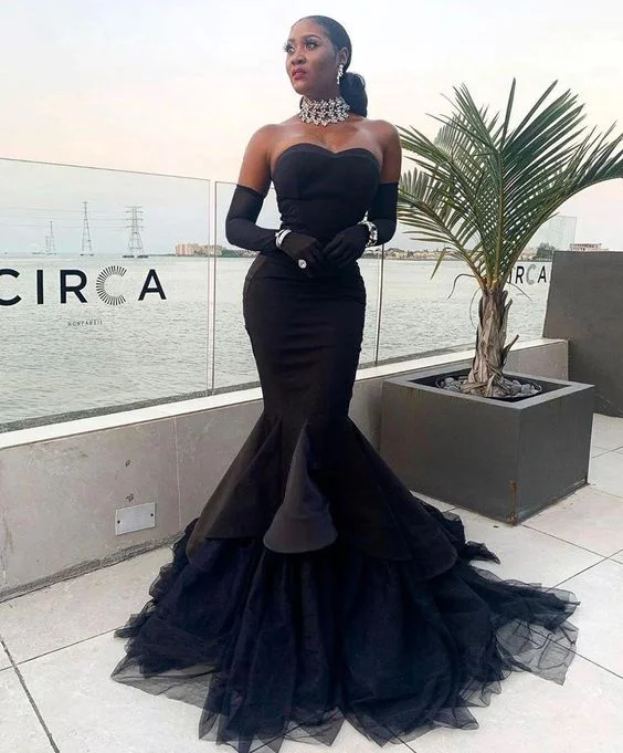 Instant Discount African Black Girls Sweetheart Mermaid Evening Dresses Satin Tulle Plus Size Formal Prom Party Gown,DS4460 Instant Discount African Black Girls Sweetheart Mermaid Evening Dresses Satin Tulle Plus Size Formal Prom Party Gown,DS4460