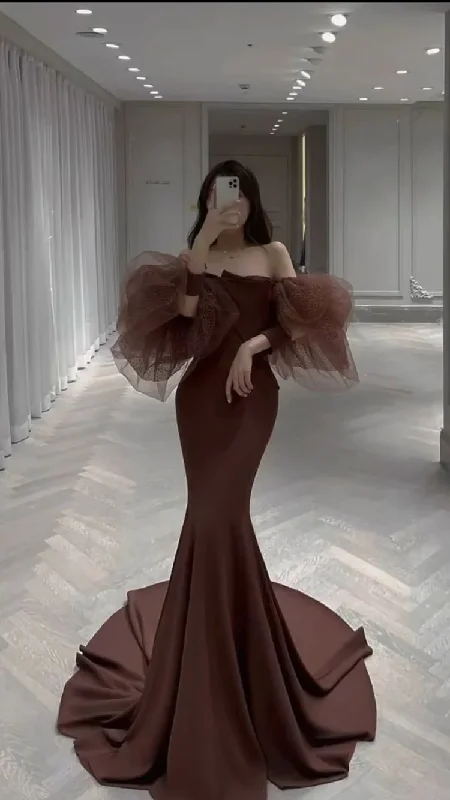 Blowout Sale Simple Mermaid Prom Dress Strapless Evening Dress Tulle Sleeves,DS4536 Blowout Sale Simple Mermaid Prom Dress Strapless Evening Dress Tulle Sleeves,DS4536