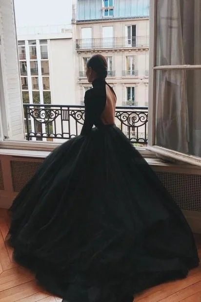 Big Savings High Neck Black Ball Gown Prom Dresses With Long Sleeves,Formal Dresses,DS4660 Big Savings High Neck Black Ball Gown Prom Dresses With Long Sleeves,Formal Dresses,DS4660