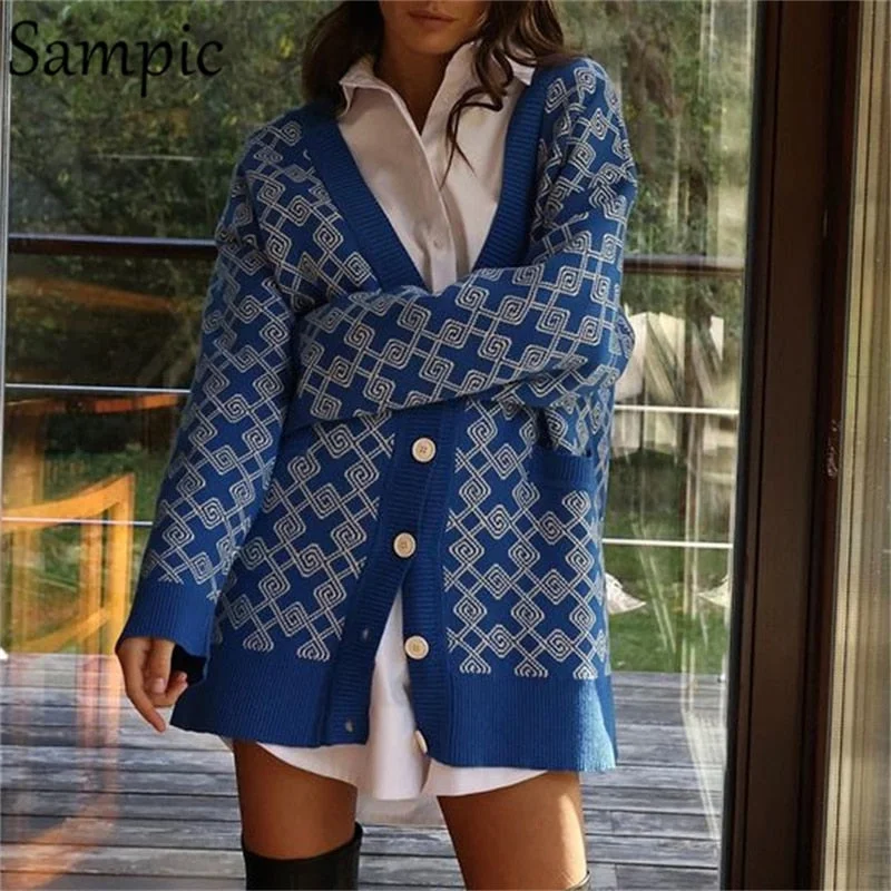 Quick Sale Awakecrm Christmas Gift Sampic Chic Y2K Plaid Pull Knitted Cardigans Women Autumn Winter Casual Long Sleeve Green Print Patchwork Sweater Coat Tops Quick Sale Awakecrm Christmas Gift Sampic Chic Y2K Plaid Pull Knitted Cardigans Women Autumn Winter Casual Long Sleeve Green Print Patchwork Sweater Coat Tops