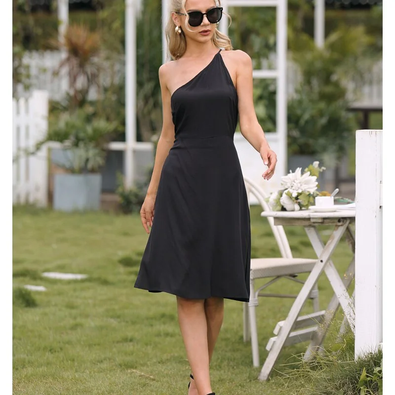 Exclusive Savings Awakecrm One Shoulder Sling Dresses Sleeveless Casual Solid Elegant Sexy Slip Dress Black Slit Mini Fashion Women's Clothes Summer Exclusive Savings Awakecrm One Shoulder Sling Dresses Sleeveless Casual Solid Elegant Sexy Slip Dress Black Slit Mini Fashion Women's Clothes Summer