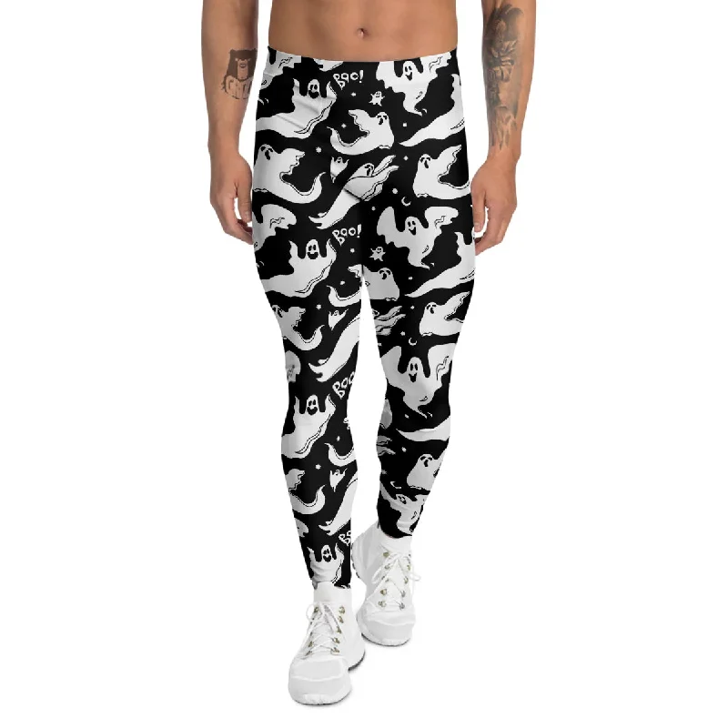 Bargain Blast Boo Scary Ghost Print Pattern Men's Leggings