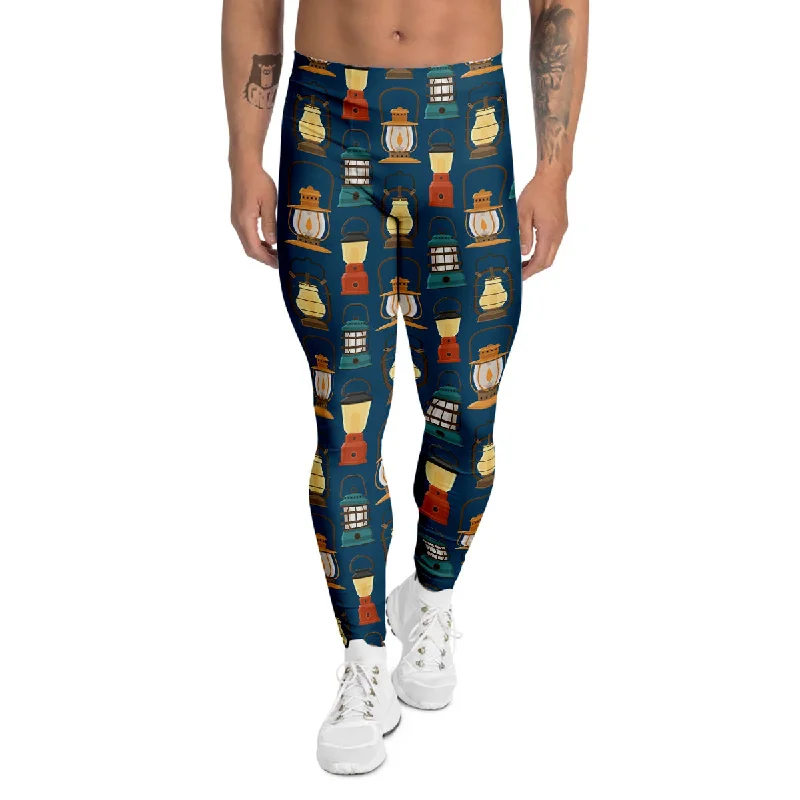 Buy More, Save More Camping Lantern Vintage Print Pattern Men's Leggings