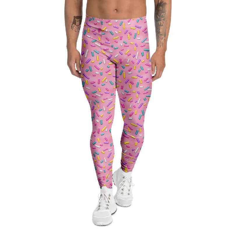 Today’s Deal Candy Sprinkles Sweet Pink Print Pattern Men's Leggings