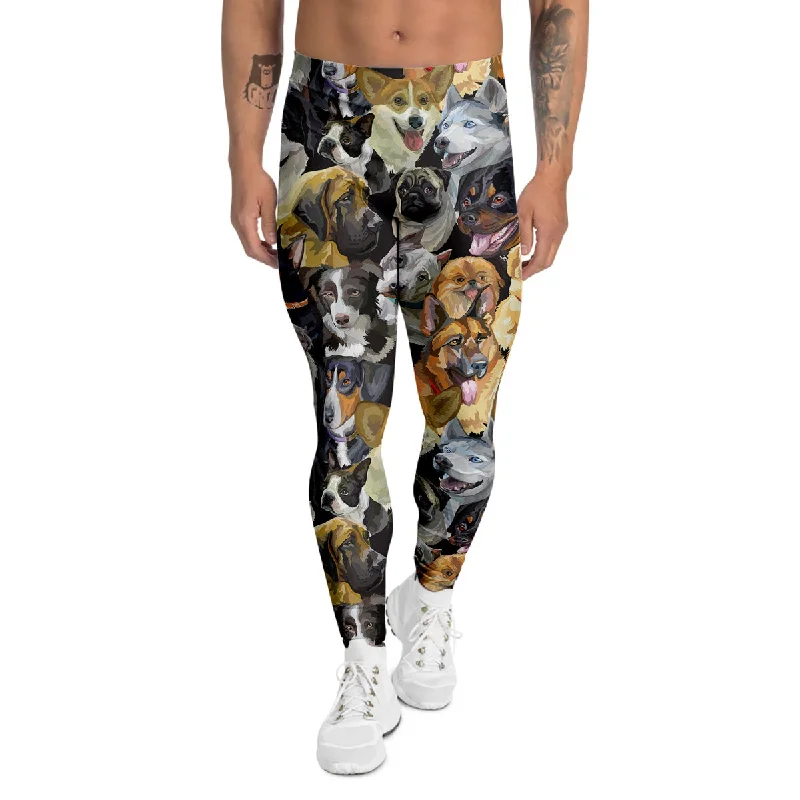 Incredible Offers Dogs Breeds Watercolor Print Pattern Men's Leggings
