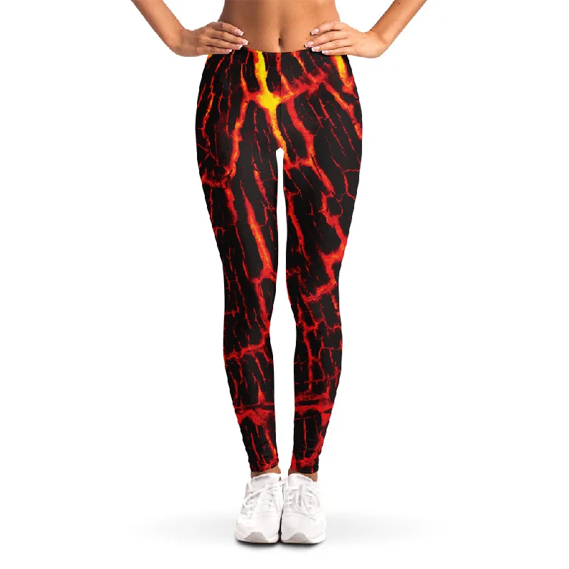 Deal Alert Lava Burning Print Women's Leggings