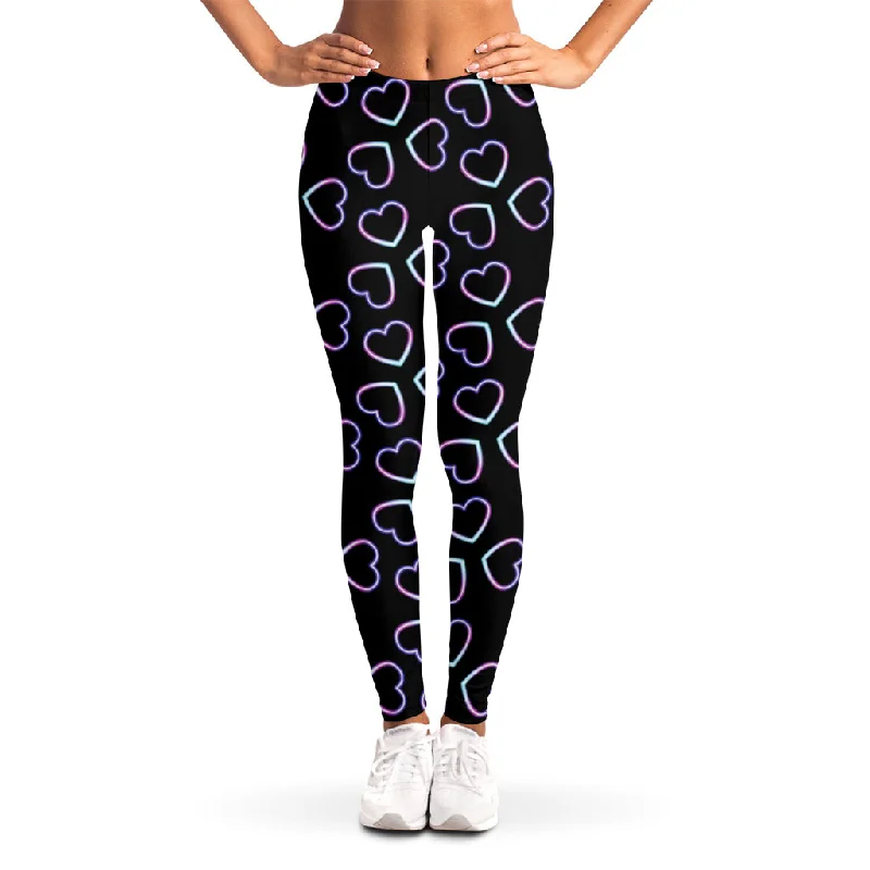 Don't Wait Lights Heart Pattern Print Women's Leggings