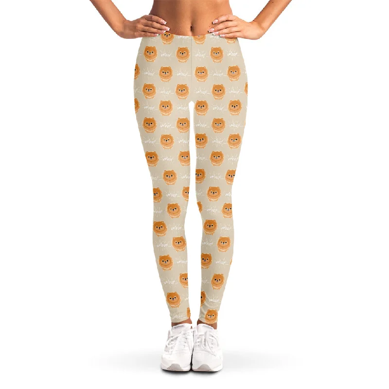 Extra Savings Little Pomeranian Pattern Print Women's Leggings