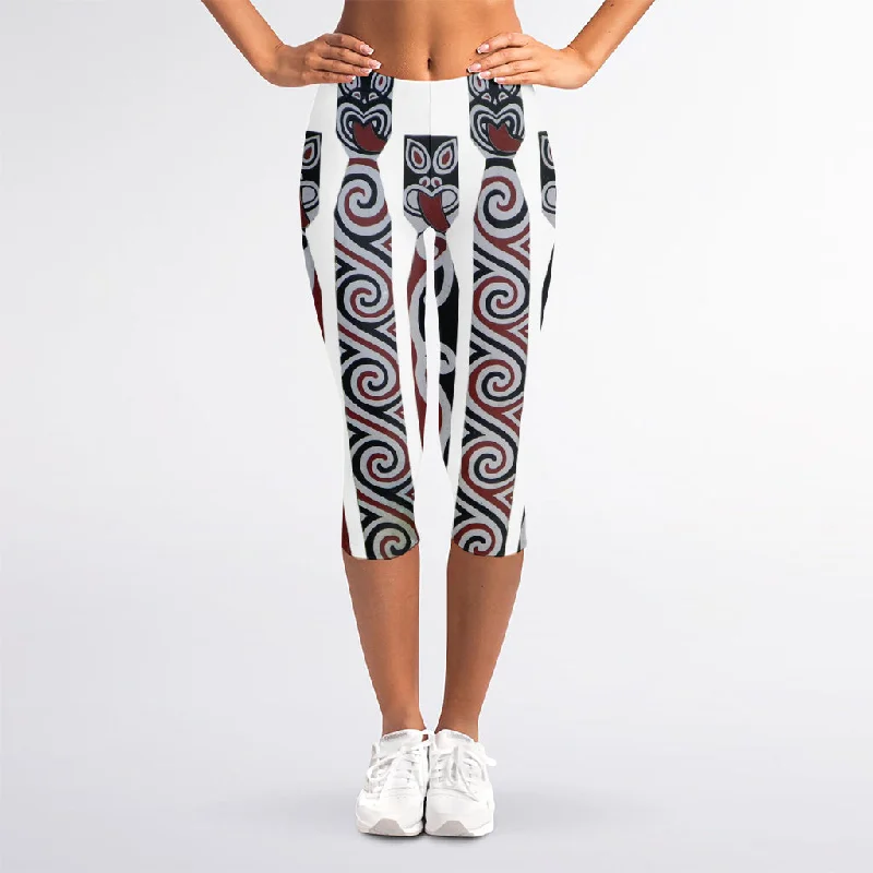 Discount Days Maori Fence Print Women's Capri Leggings