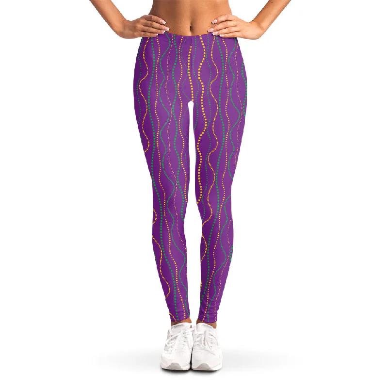 Incredible Offers Mardi Gras Dot Pattern Print Women's Leggings