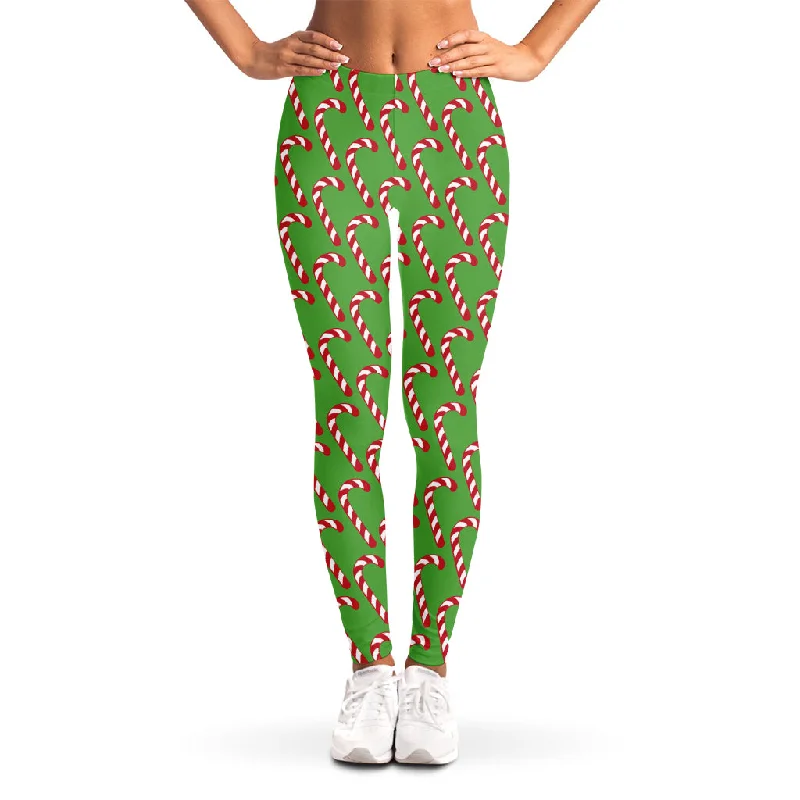 Best Bargains Merry Christmas Candy Cane Pattern Print Women's Leggings