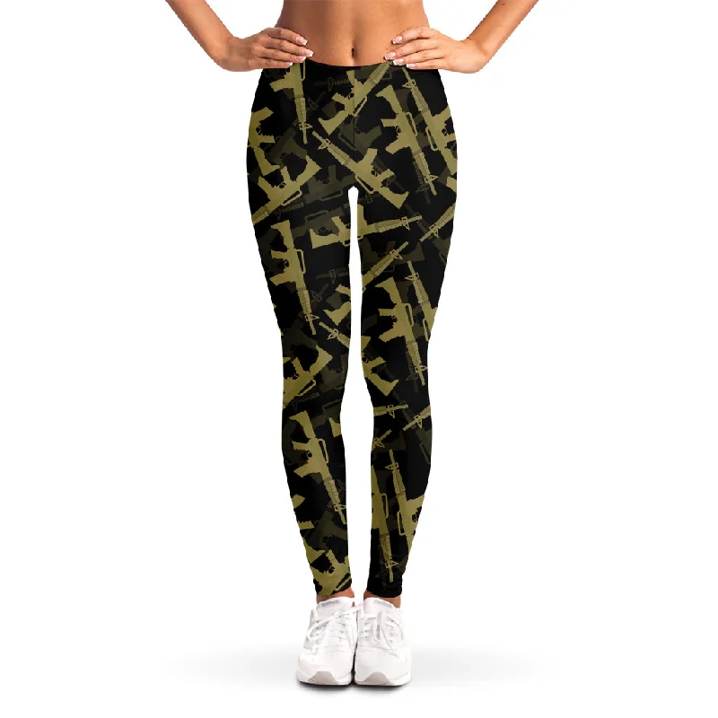 Price Slash Military Guns Pattern Print Women's Leggings