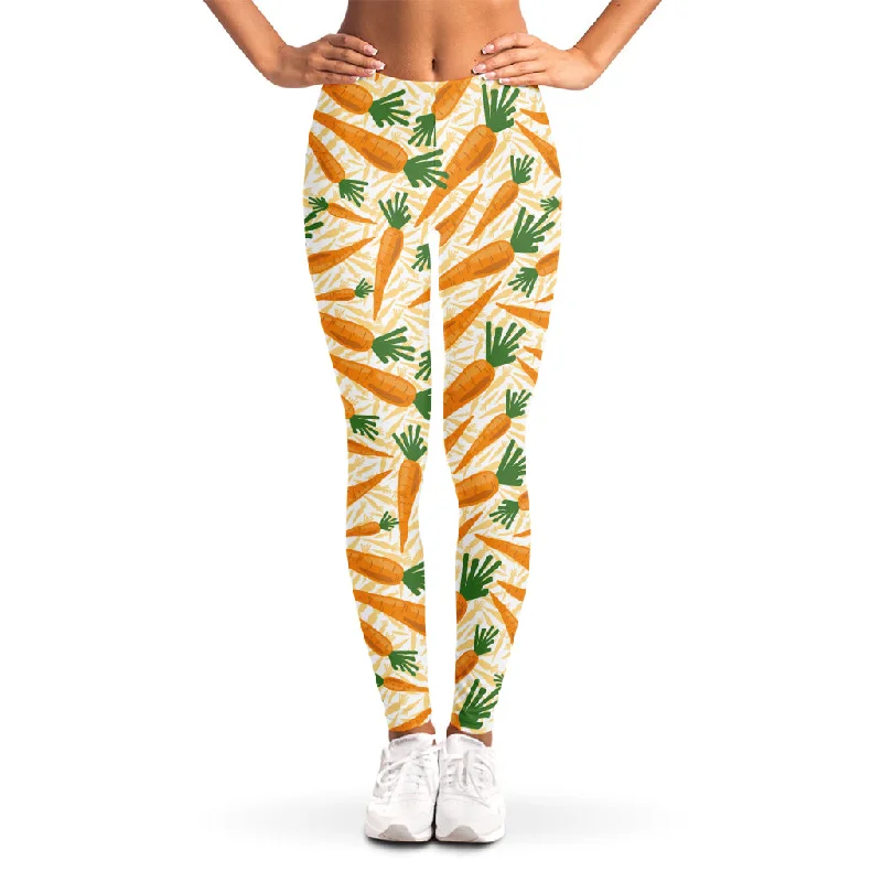Steals and Deals Orange Carrot Pattern Print Women's Leggings