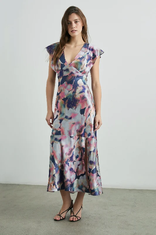 Price Buster DINA DRESS - MIDNIGHT VERBENA